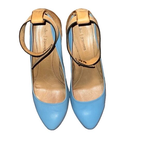 j Shoes Shoes - J Shoes Blue and Tan Leather Shoes Size 8.5